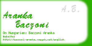 aranka baczoni business card